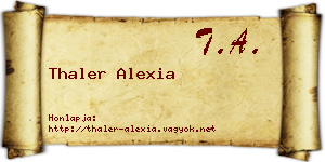 Thaler Alexia névjegykártya